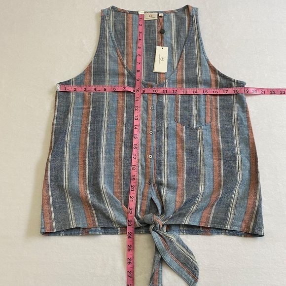 AG Cynthia Tie Front Tank, Striped, Blue Fig Multi, Small NWT - Picture 12 of 14